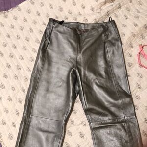 Silver Leather Pant. BCBG MaxAzria